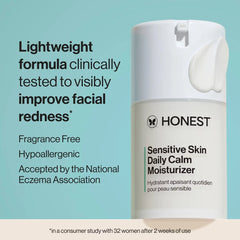 Honest Beauty Sensitive Skin Daily Calm Moisturizer with Hyaluronic Acid and Allantoin - 1.7 fl oz: Face Cream, Unscented, Paraben-Free