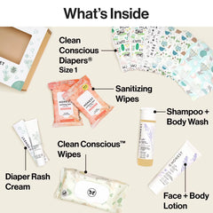 The Honest Company Baby Arrival Gift Set: 6 Pieces, Moisturizing, Basic Cleansing, Lavender Scent