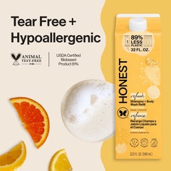 The Honest Company Refresh Shampoo + Body Wash Refill - Citrus Vanilla - 32 fl oz: Basic Cleansing, All Hair Types, Daily Use