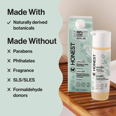 The Honest Company Sensitive Shampoo + Body Wash Refill - Fragrance Free - 32 fl oz: Basic Cleansing, All Hair Types, 2-In-1 Liquid