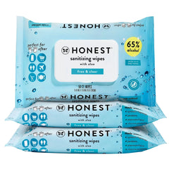 The Honest Company Alcohol Hand Sanitizing Wipes 3pk/150ct + 30ct Sniffer Soothers Nose and Face Wipes + 2 fl oz Hand Sanitizer Spray