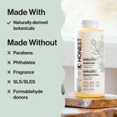The Honest Company Sensitive Bubble Bath Fragrance Free - 12 fl oz: Gel, Paraben-Free, Formaldehyde-Free
