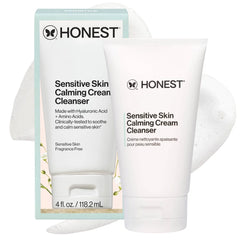 Honest Beauty Sensitive Skin Calming Cream Cleanser with Hyaluronic and Amino Acids - 4 fl oz