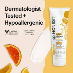 The Honest Company Refresh Face + Body Lotion - Citrus Vanilla - 8.5 fl oz: Dye-Free, Paraben-Free, Silicone-Free, Mineral Oil-Free