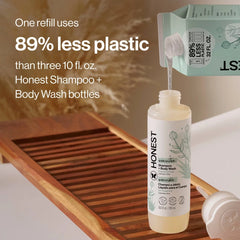 The Honest Company Sensitive Shampoo + Body Wash Refill - Fragrance Free - 32 fl oz: Basic Cleansing, All Hair Types, 2-In-1 Liquid