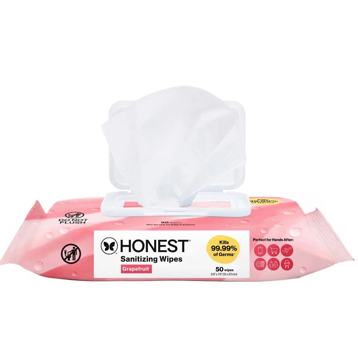 The Honest Company Sanitizing Hand Wipes Grapefruit - 50ct
