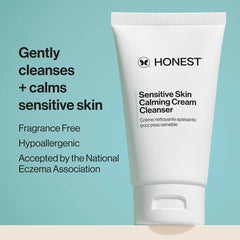 Honest Beauty Sensitive Skin Calming Cream Cleanser with Hyaluronic and Amino Acids - 4 fl oz